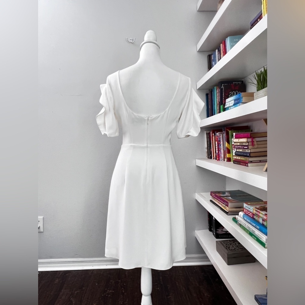 Sachin & Babi Harper Dress Off White Crepe Flutter Mini Dress size 2 - Picture 8 of 15